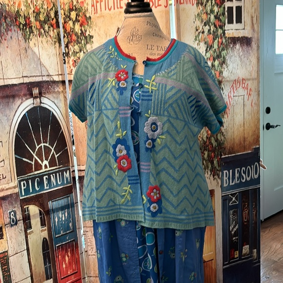 Gudrun Sjoden “Couleur” Jersey Dress, Blue Print, Size Medium - Picture 11 of 13